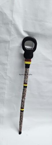A customized multi colored walking stick