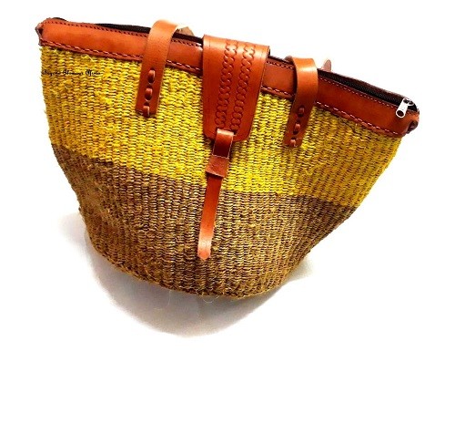 Women’s sisal medium yellow kyondo easy and comfortable to carry