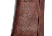 Ladies brown leather clutch bag very fashionable