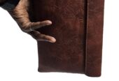 Ladies brown leather clutch bag very fashionable