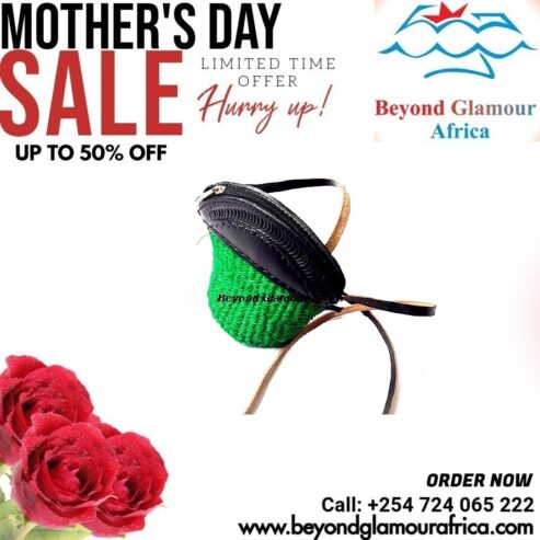 Women’s green sisal kiondo very fashionable.