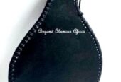 A customized brown leather mirror very fashionable to have