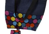 Women’s multi colored denim handbag very fashionable to have