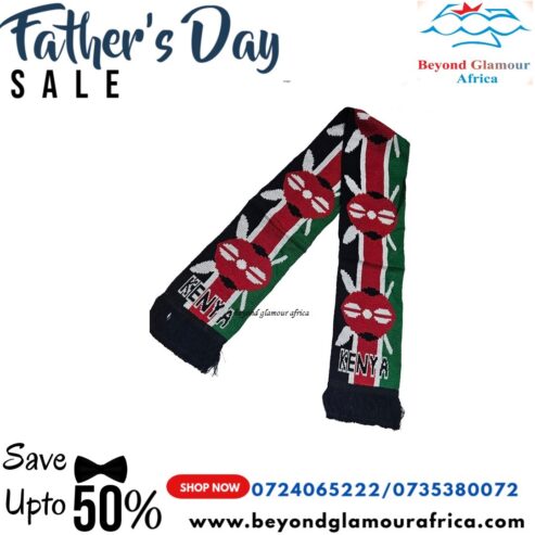 A knitted Kenyan scarf very fashionable