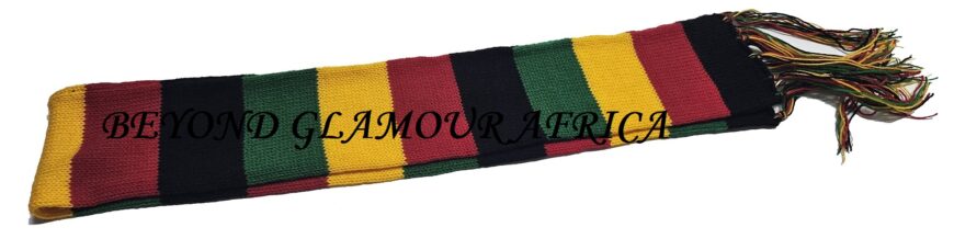 Multicolored knitted scarf very fashionable to have