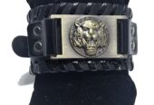 Men’s black leather bracelet