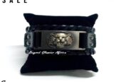 Men’s black leather bracelet