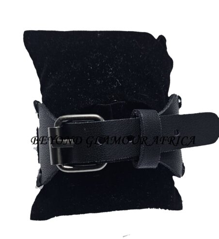 Men’s black leather bracelet
