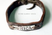 A brown leather bracelet