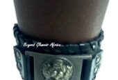 Men’s black leather bracelet