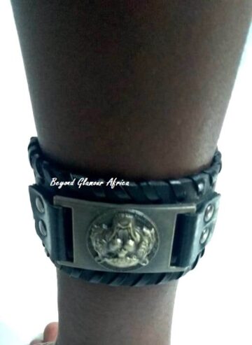 Men’s black leather bracelet