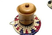A multi colored coaster very fashionable