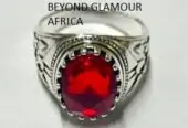Men’s red silver ring very fashionable to have