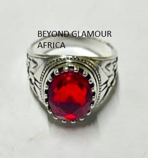 Men’s red silver ring very fashionable to have