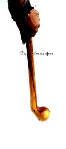 Brown wooden rungu easy and comfortable to carry