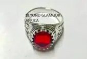 Men’s red silver ring very fashionable to have