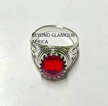 Men’s red silver ring very fashionable to have