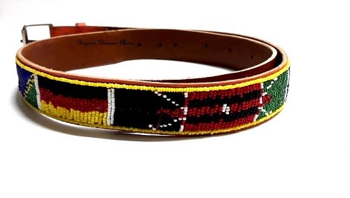 Brown maasai beaded leather belt very fashionable to have