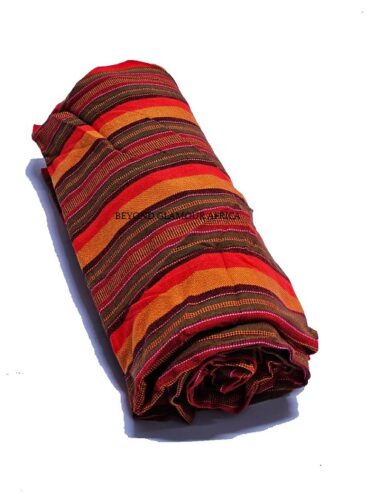 A black and red sling bag and an orange brown maasai shuka combo