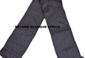 A black knitted scarf and a black waist bag combo very fashionable to have