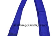 A blue knitted scarf and a blue pink sling bag combo very fashionable to have