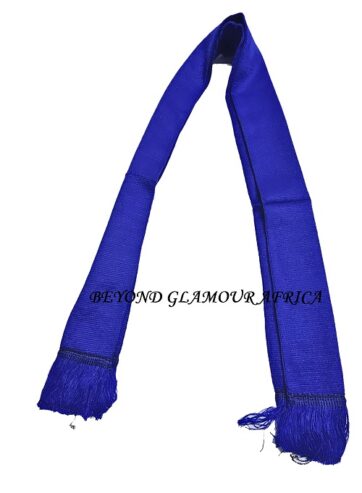 A blue knitted scarf and a blue pink sling bag combo very fashionable to have