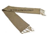 A brown knitted scarf very fashionable to have