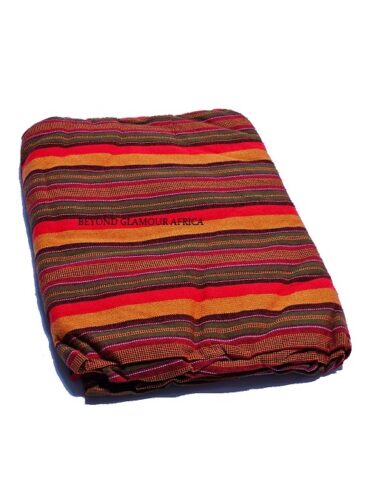 A black and red sling bag and an orange brown maasai shuka combo