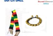 A multicolored scarf and a yellow bracelet combo very fashionable to have