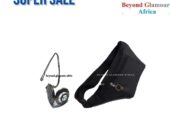 A vintage locket watch and a black waist bag combo very fashionable to have