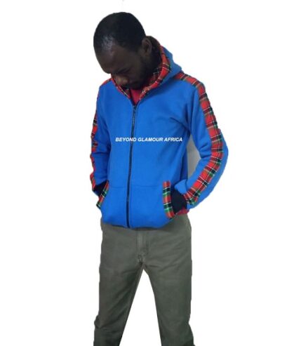 A sky blue dashiki hood very fashionable to have