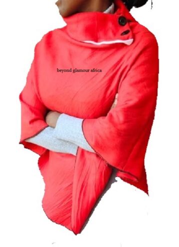 Ladies red cotton poncho very fashionable