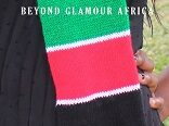 A Kenyan knitted scarf very fashionable to have