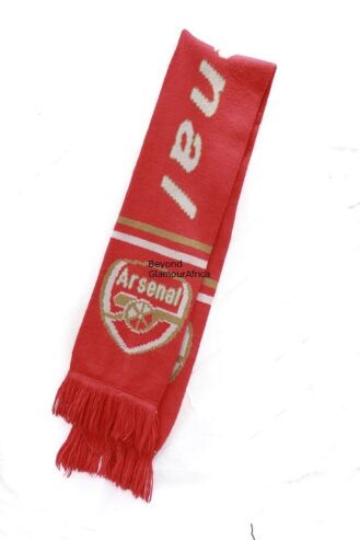 An Arsenal knitted scarf very fashionable to have