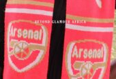 An Arsenal knitted scarf very fashionable to have