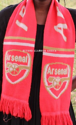 An Arsenal knitted scarf very fashionable to have