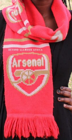 An Arsenal knitted scarf very fashionable to have