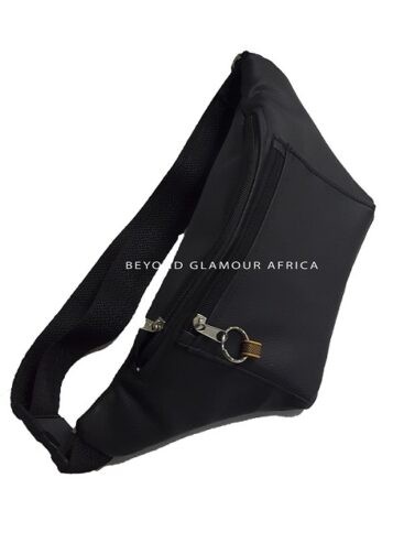 A vintage locket watch and a black waist bag combo very fashionable to have