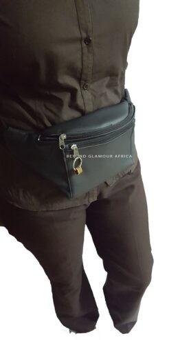 A vintage locket watch and a black waist bag combo very fashionable to have